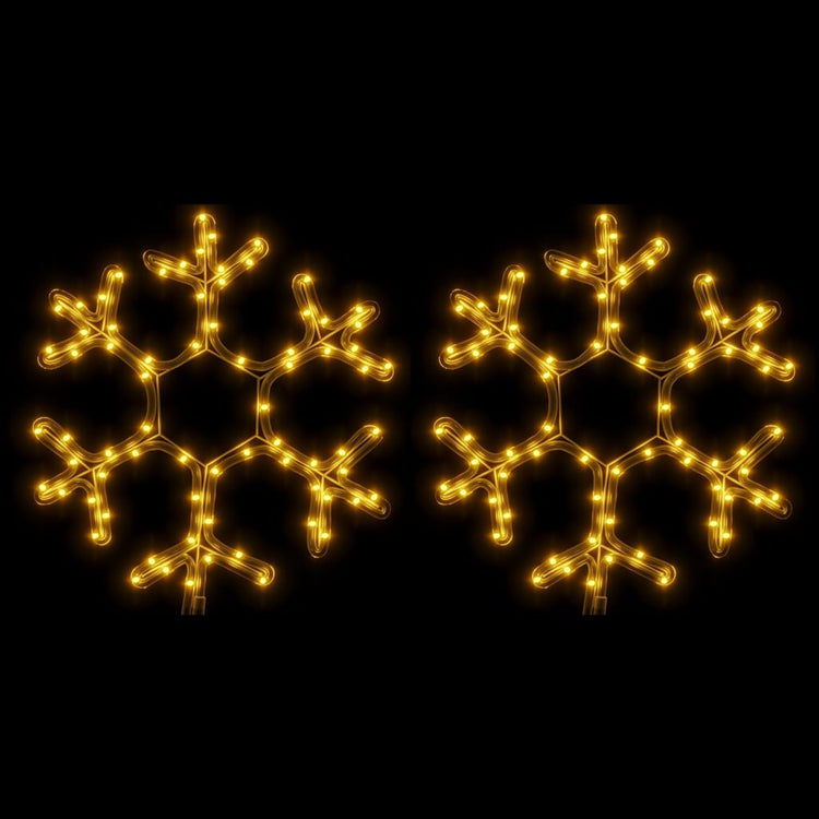 Vidaxx Weihnachtsfigur Schneeflocke mit LEDs 2 Stück 38x37 cm warmweiß