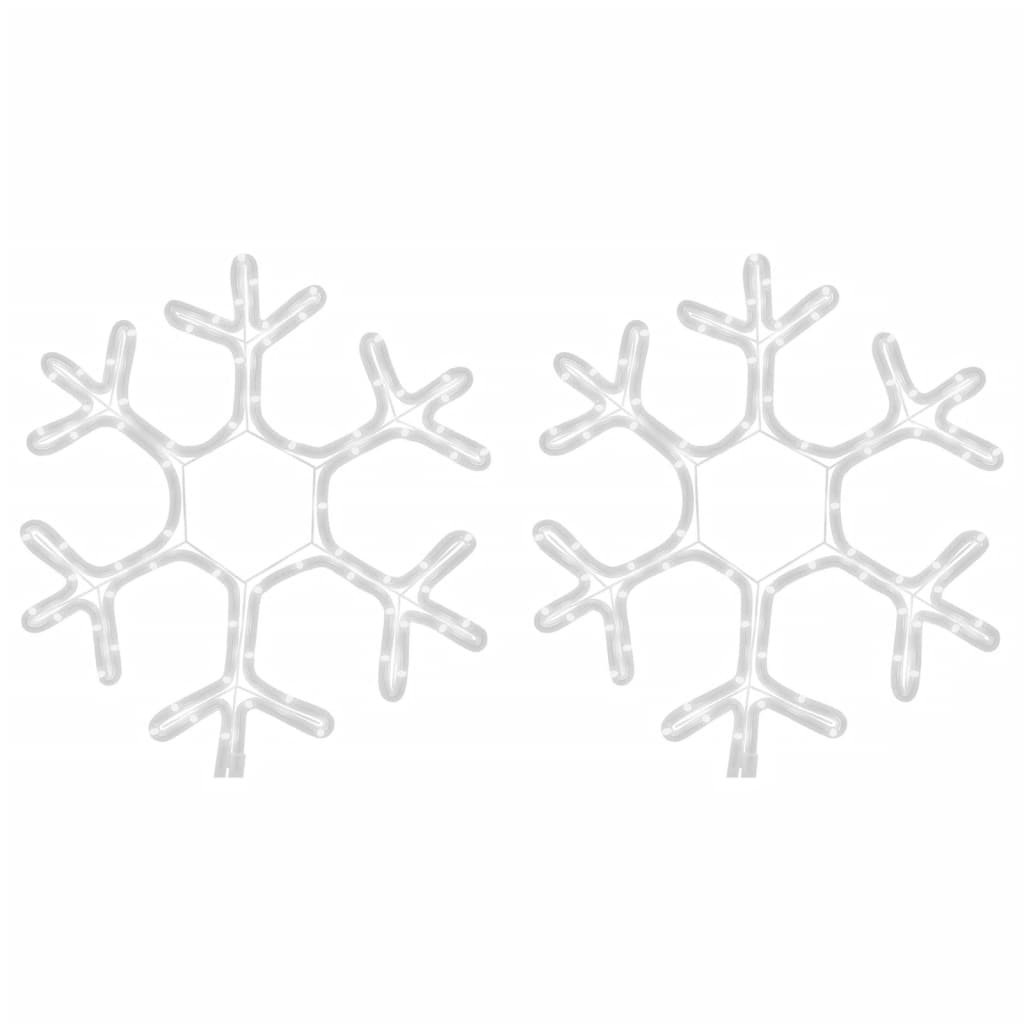 Vidaxx Weihnachtsfigur Schneeflocke mit LEDs 2 Stück 38x37 cm warmweiß