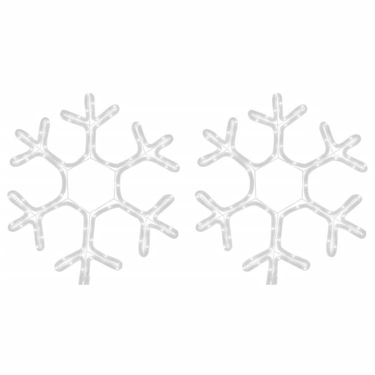 Vidaxx Weihnachtsfigur Schneeflocke mit LEDs 2 Stück 38x37 cm warmweiß
