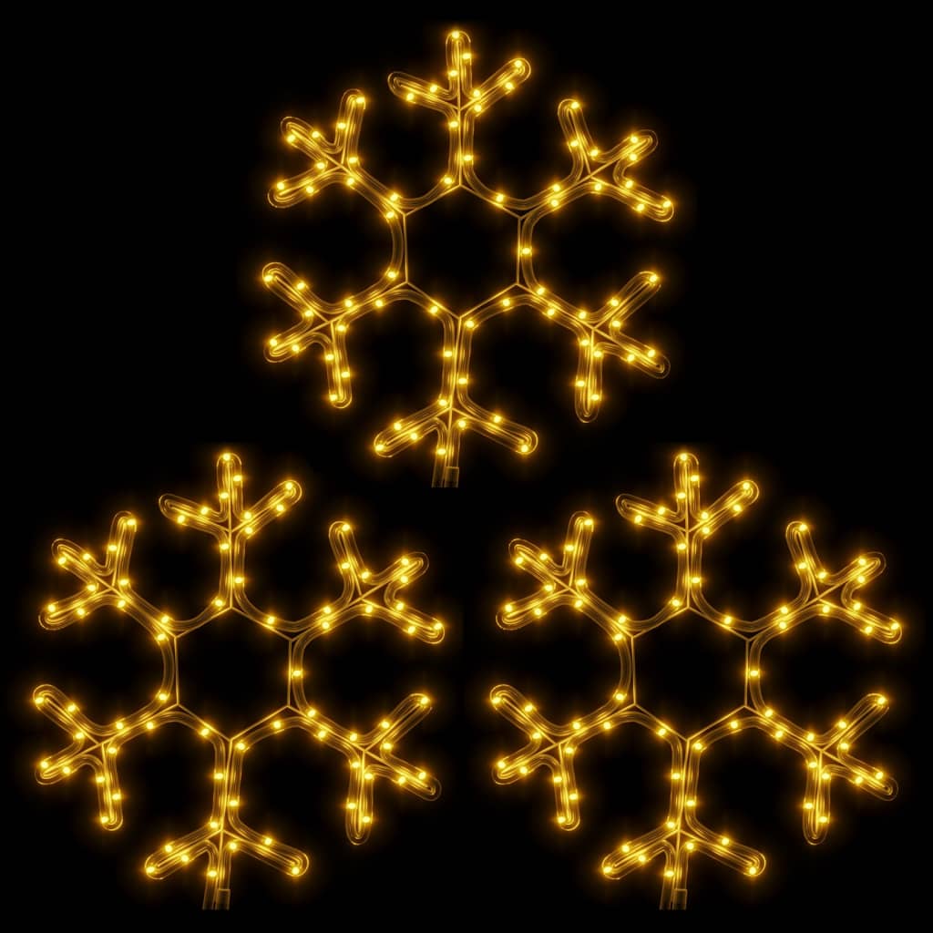 Vidaxx Weihnachtsfigur Schneeflocke mit LEDs 3 Stück 38x37 cm warmweiß