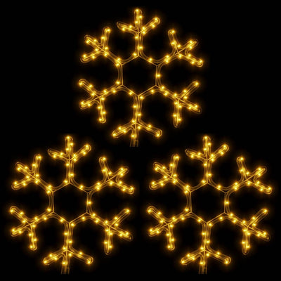 Vidaxx Weihnachtsfigur Schneeflocke mit LEDs 3 Stück 38x37 cm warmweiß