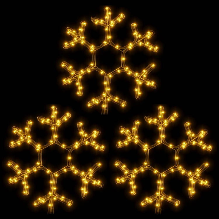 Vidaxx Weihnachtsfigur Schneeflocke mit LEDs 3 Stück 38x37 cm warmweiß