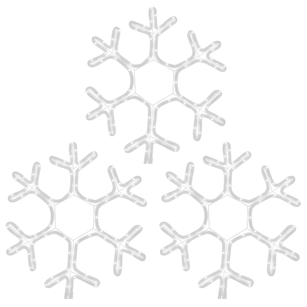 Vidaxx Weihnachtsfigur Schneeflocke mit LEDs 3 Stück 38x37 cm warmweiß