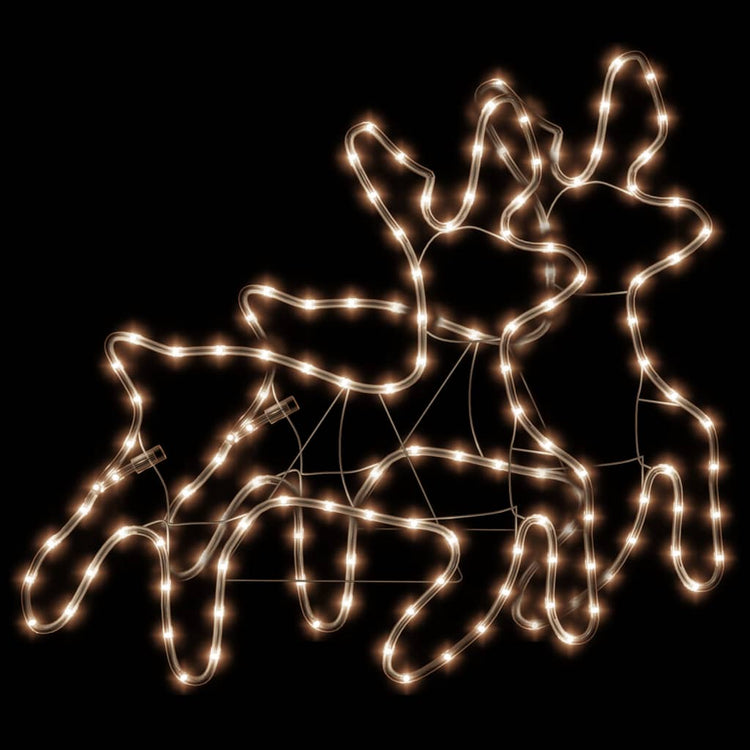 Vidaxl Weihnachten Figur Rentier mit LEDs 2 ST 57x55x4,5 cm warmes Weiß
