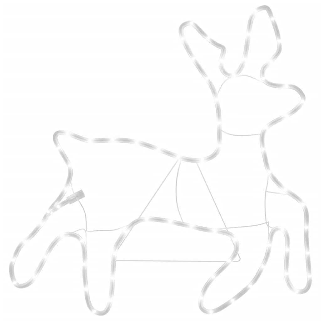 Vidaxl Weihnachten Figur Rentier mit LEDs 2 ST 57x55x4,5 cm warmes Weiß