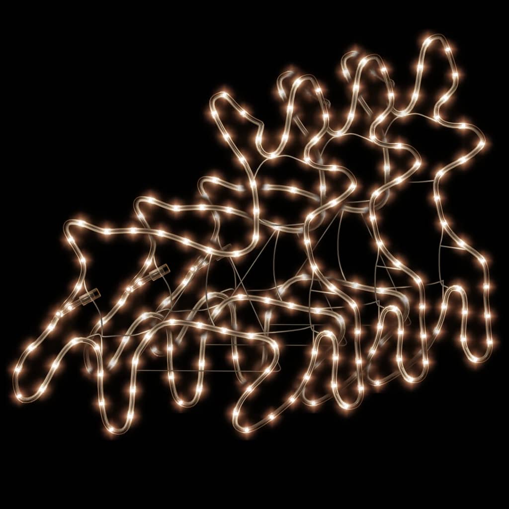 Vidaxl Weihnachten Figur Rentier mit LEDs 3 ST 57x55x4,5 cm warmes Weiß