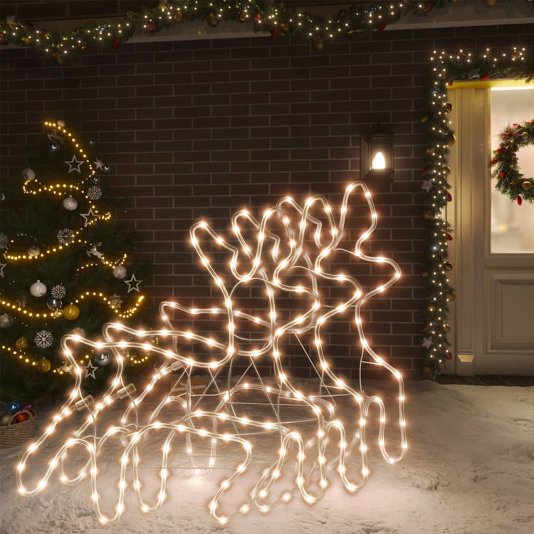 Vidaxl Weihnachten Figur Rentier mit LEDs 3 ST 57x55x4,5 cm warmes Weiß