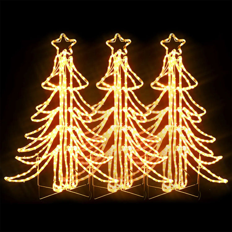 Vidaxl Weihnachten Figurenausleger 3 -PCs mit LEDs 87x87x93 cm warmes Weiß gefaltet
