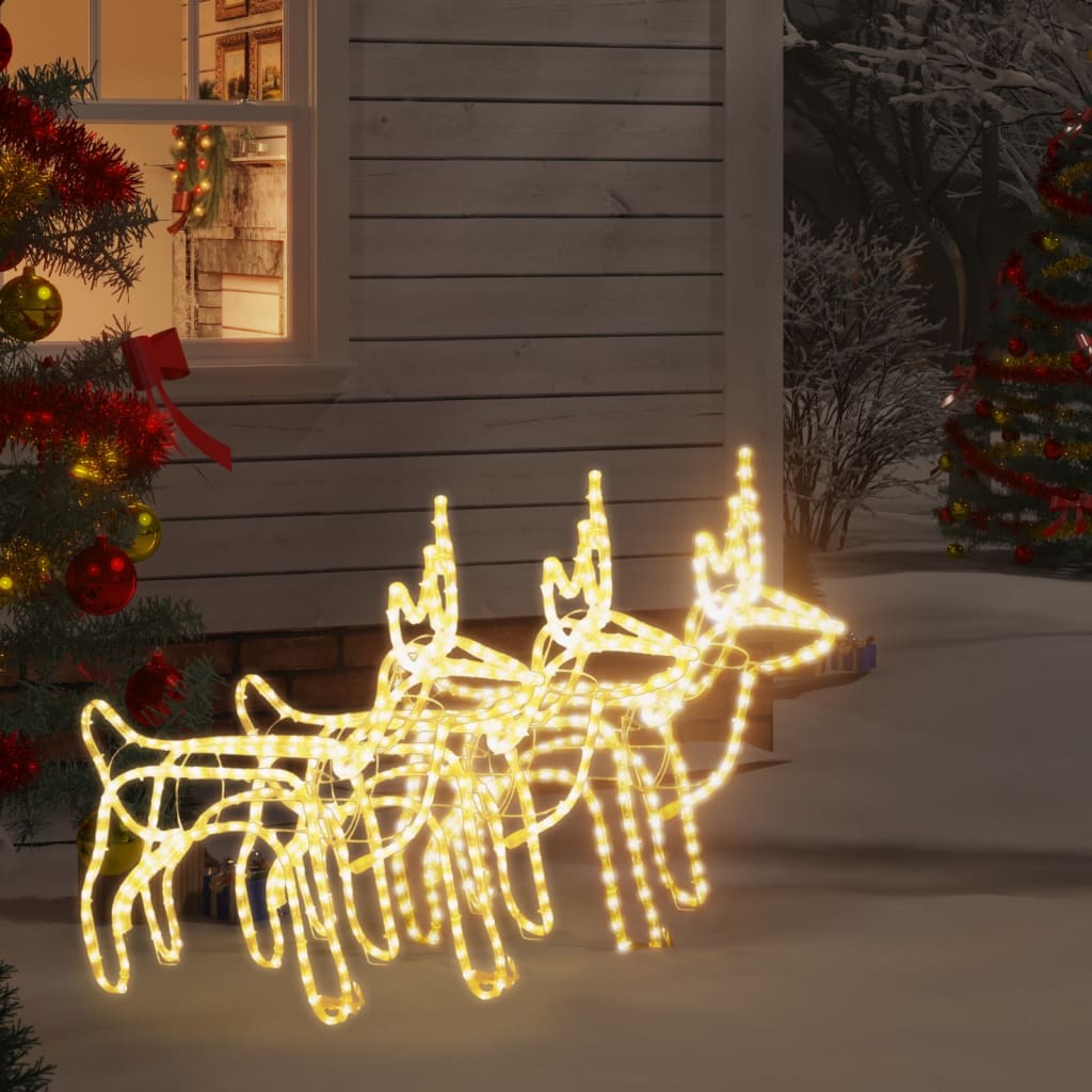 Vidaxl Weihnachten Figur Rendier 3 ST 60x30x60 cm warmes Weiß