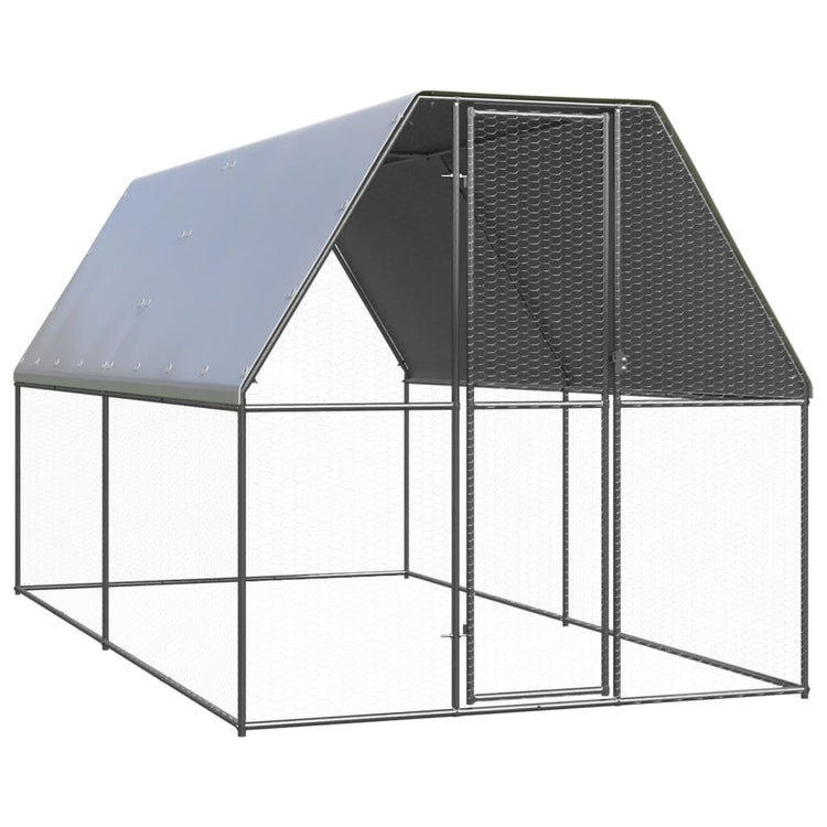 Vidaxl Buitenhok für Hühner 2x4x2 M verzinkte Stahl