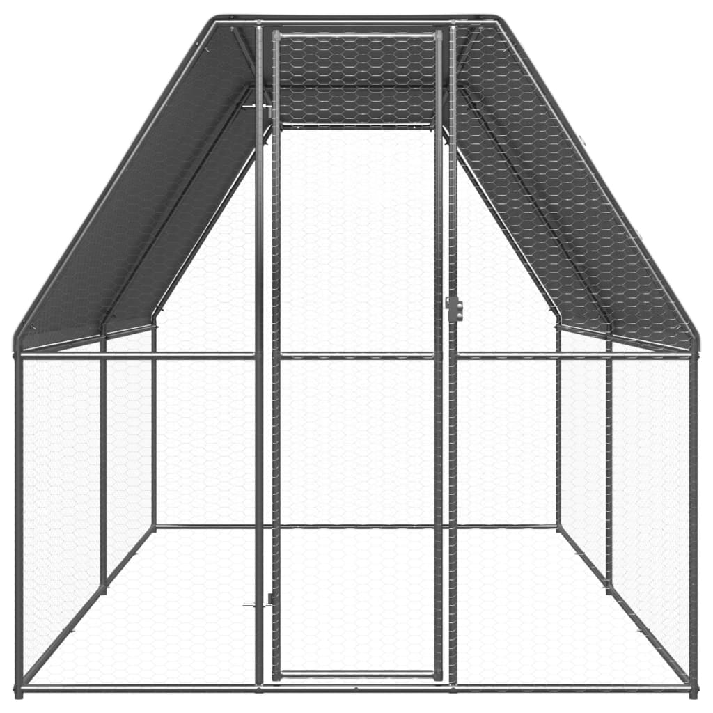 Vidaxl Buitenhok für Hühner 2x4x2 M verzinkte Stahl