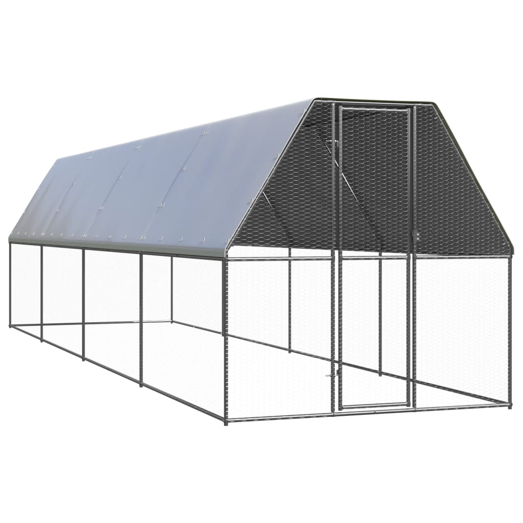 Vidaxl Buitenhok für Hühner 2x8x2 m verzinkter Stahl