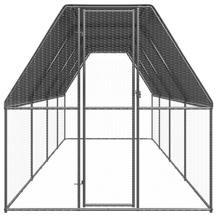 Vidaxl Buitenhok für Hühner 2x8x2 m verzinkter Stahl