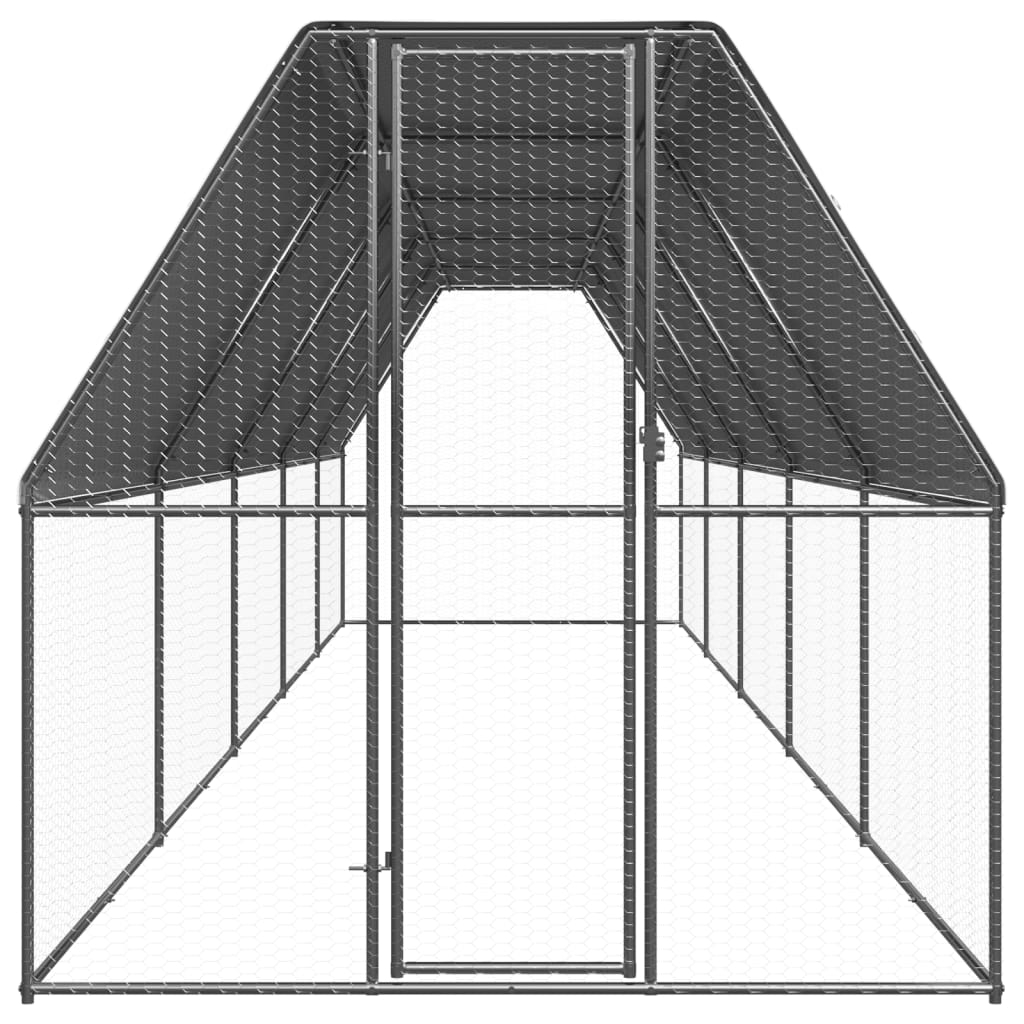 Vidaxl Buitenhok für Hühner 2x10x2 m verzinkter Stahl