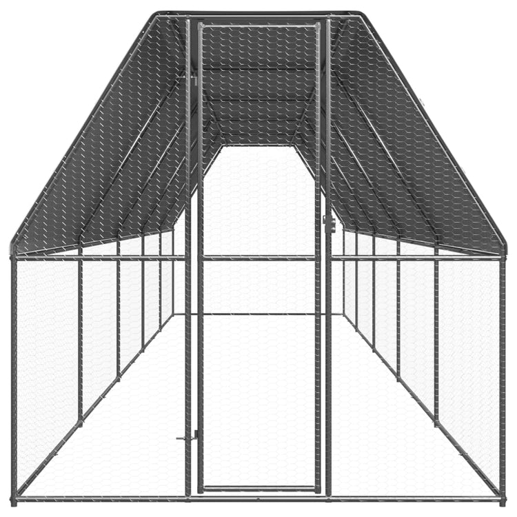 Vidaxl Buitenhok für Hühner 2x10x2 m verzinkter Stahl