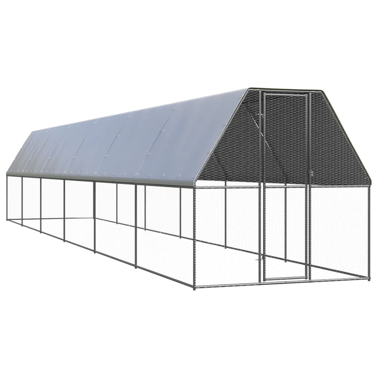 Vidaxl Buitenhok für Hühner 2x12x2 M verzinkte Stahl
