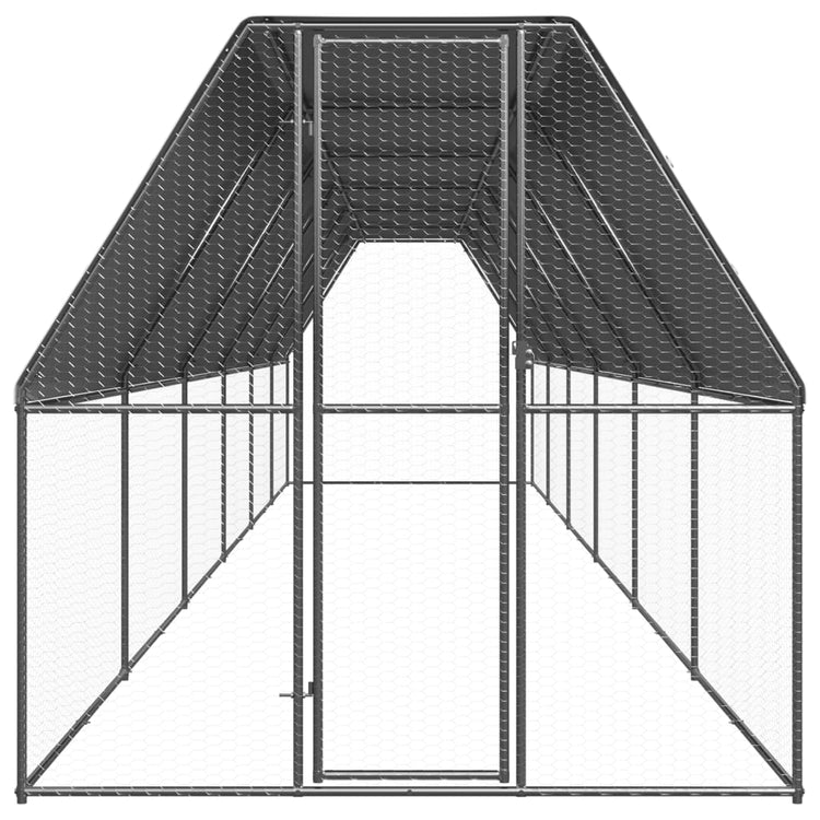 Vidaxl Buitenhok für Hühner 2x12x2 M verzinkte Stahl
