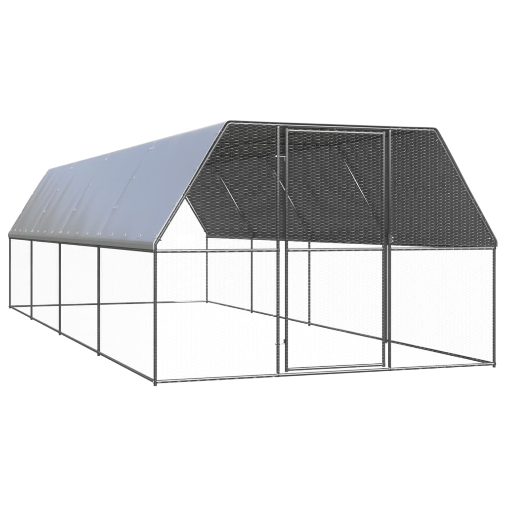 Vidaxl Buitenhok für Hühner 3x8x2 M verzinkte Stahl