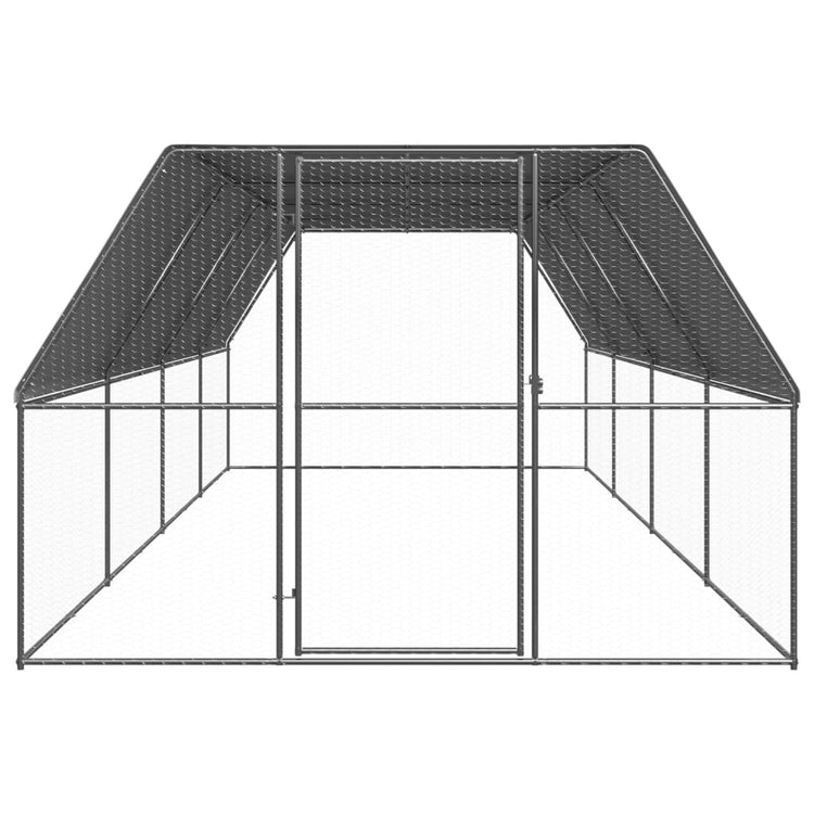 Vidaxl Buitenhok für Hühner 3x8x2 M verzinkte Stahl