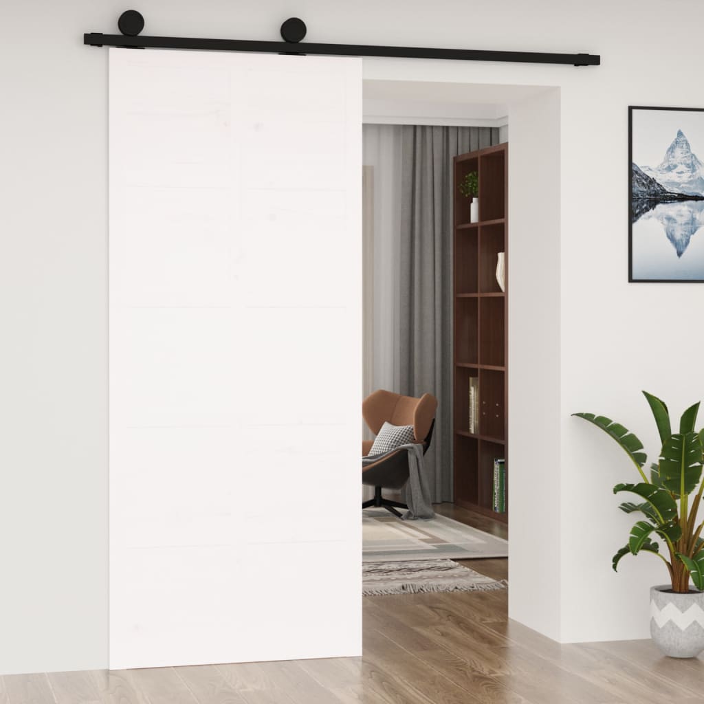 Vidaxl Schiebetür 90x1.8x214 cm Festkiefer weiß