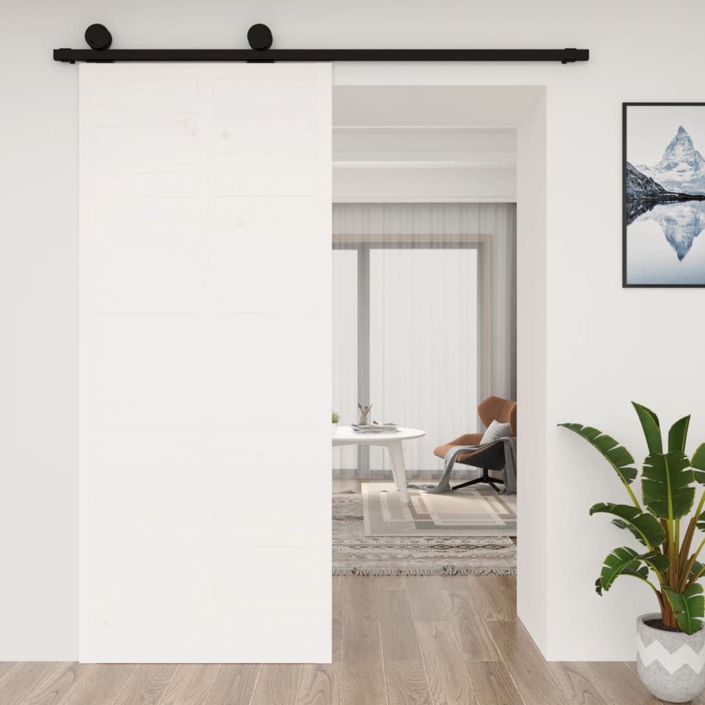 Vidaxl Schiebetür 90x1.8x214 cm Festkiefer weiß
