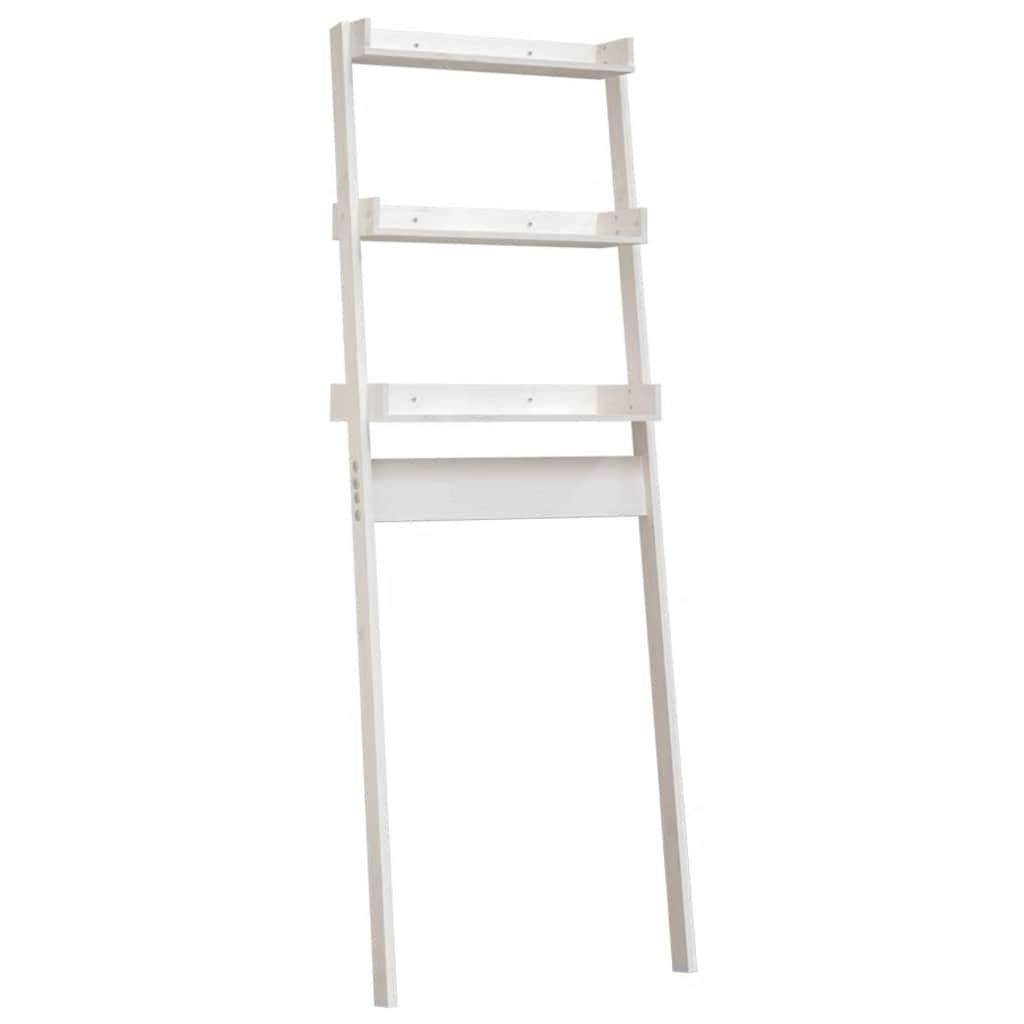 Vidaxl Toilettenregal 63,5x32x179 cm Festkiefer weiß weiß