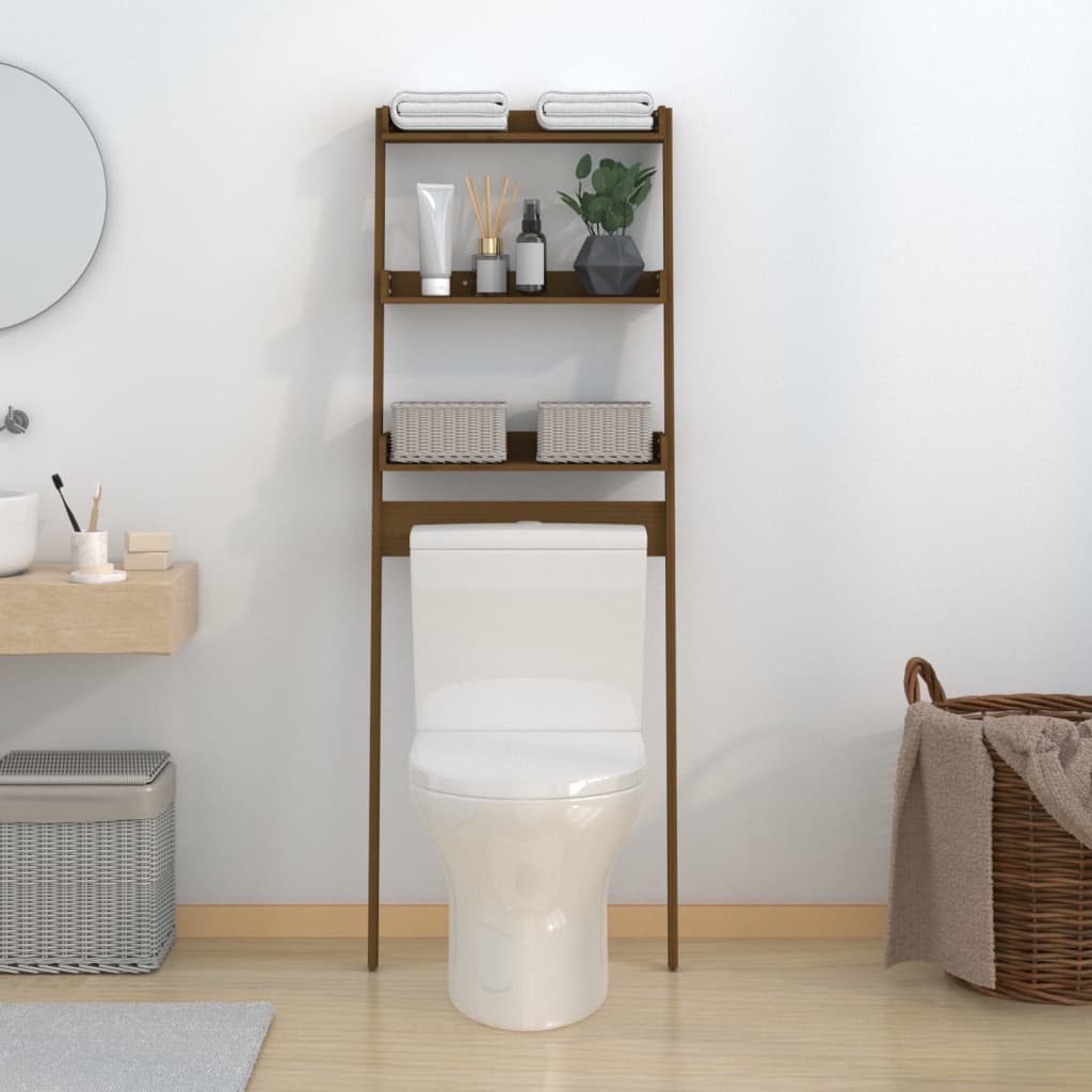 Vidaxl Toilettenregal 63,5x32x179 cm Festkiefer Honigbraun