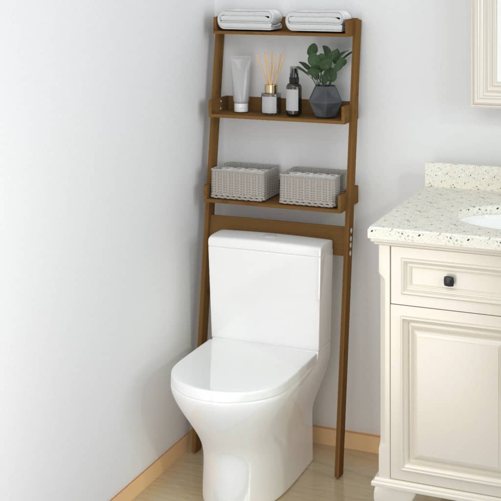 Vidaxl Toilettenregal 63,5x32x179 cm Festkiefer Honigbraun