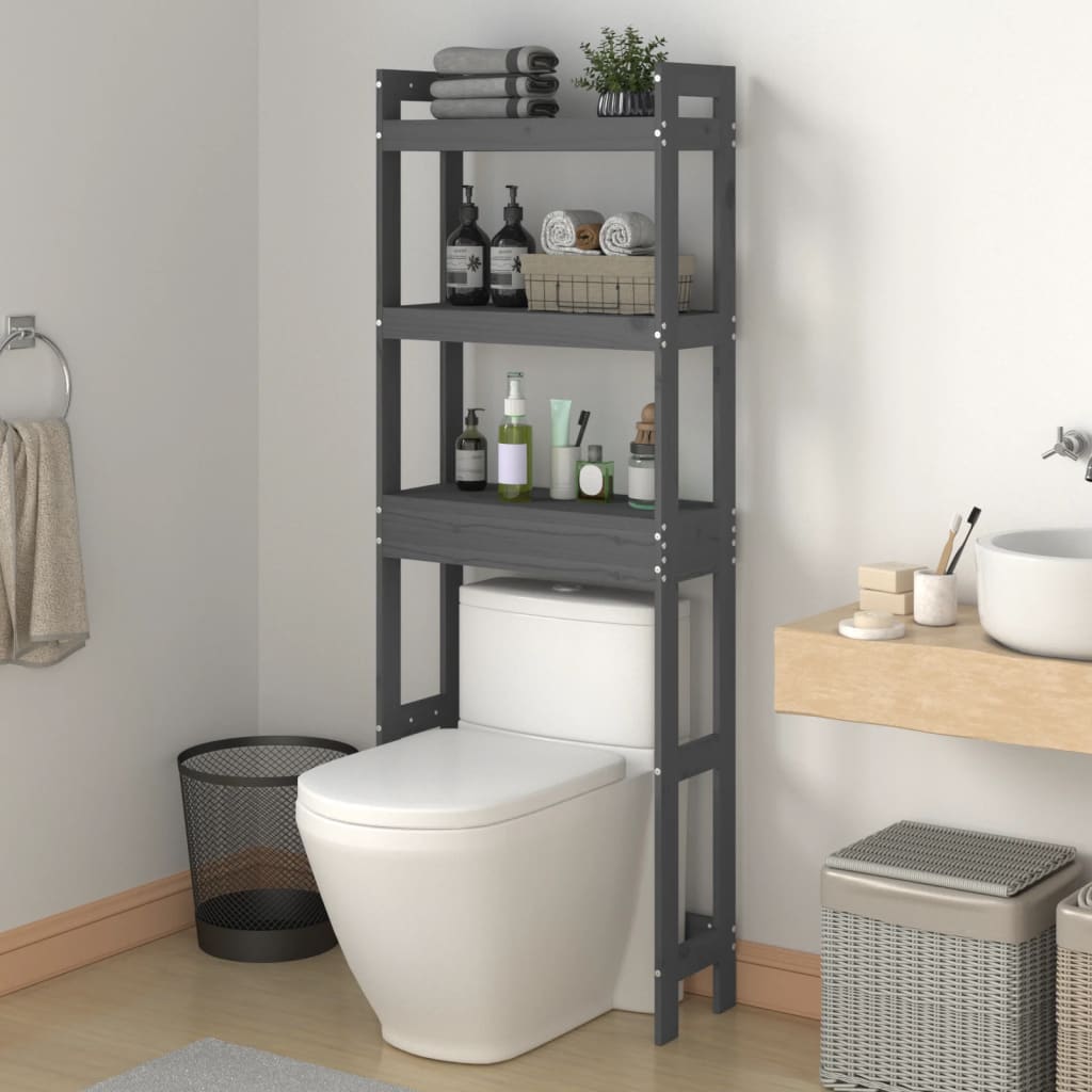 Vidaxl Toilettenregal 63x26x171 cm Festkieferngrau