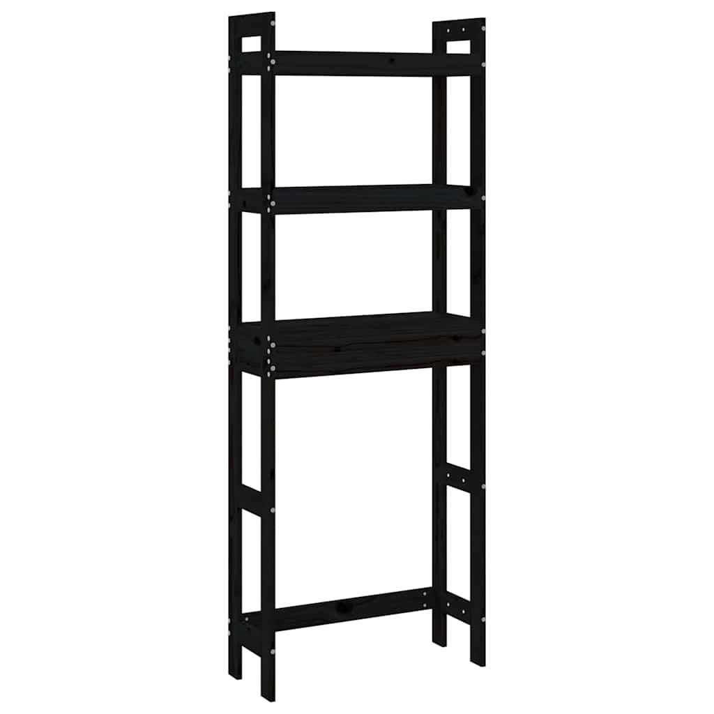 Vidaxl Toilettenregal 63x26x171 cm Festkiefer Kiefer schwarz