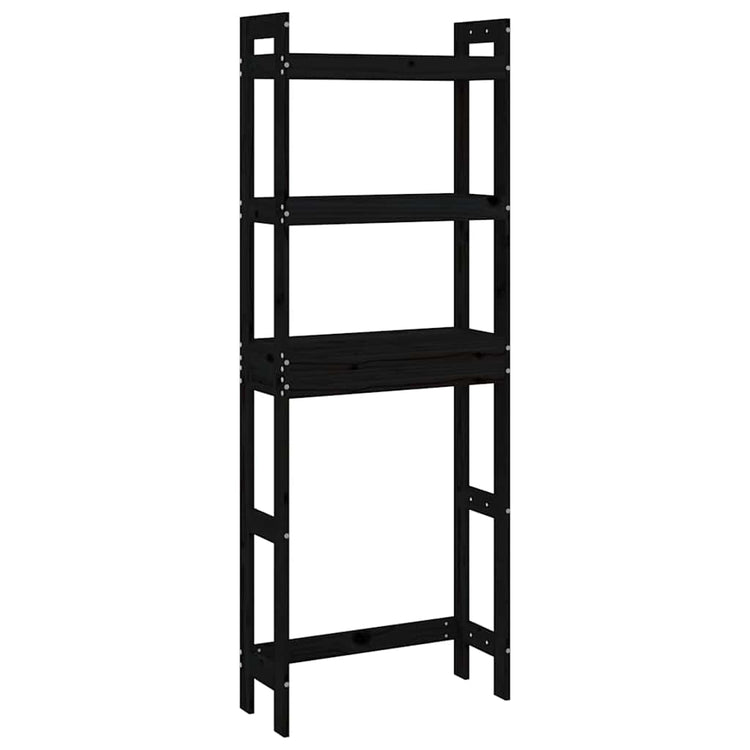 Vidaxl Toilettenregal 63x26x171 cm Festkiefer Kiefer schwarz