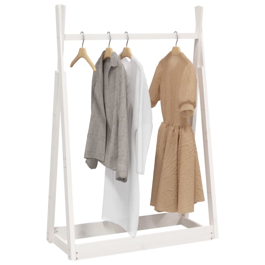 VIDAXL -Kleidungsregal 100x45x150 cm Festkiefer weiß