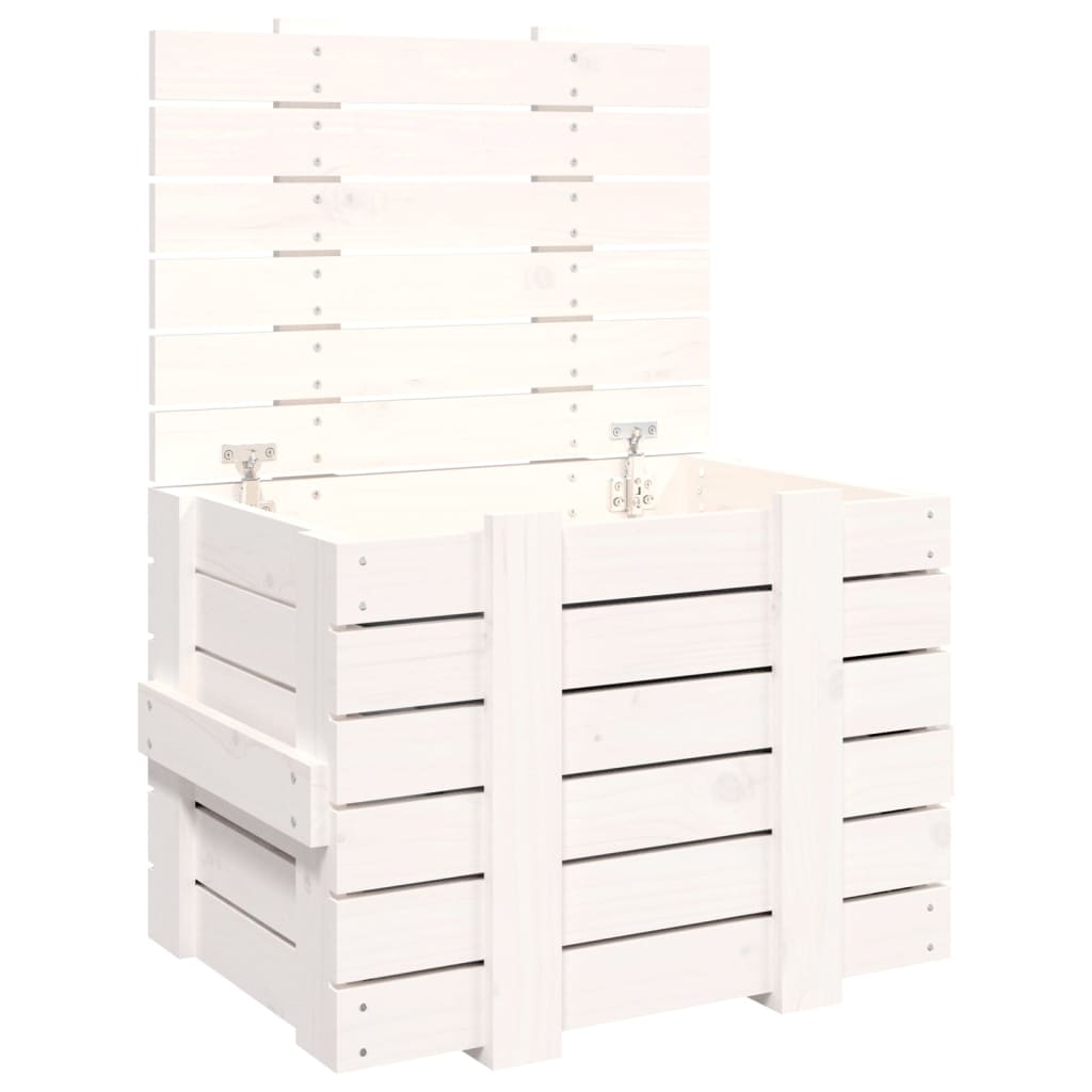 VIDAXL -Speicherbox 58x40.5x42 cm Festkiefer weiß