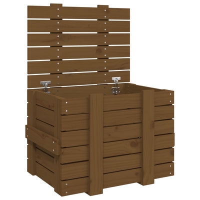 VIDAXL -Speicherbox 58x40.5x42 cm Festkiefer Honig braun