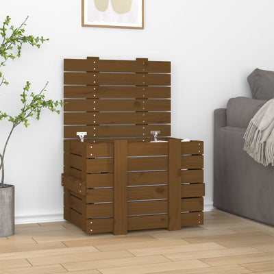 VIDAXL -Speicherbox 58x40.5x42 cm Festkiefer Honig braun