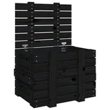 Vidaxl Storage Box 58x40.5x42 cm Festkiefer Holz schwarz - afbeelding 2
