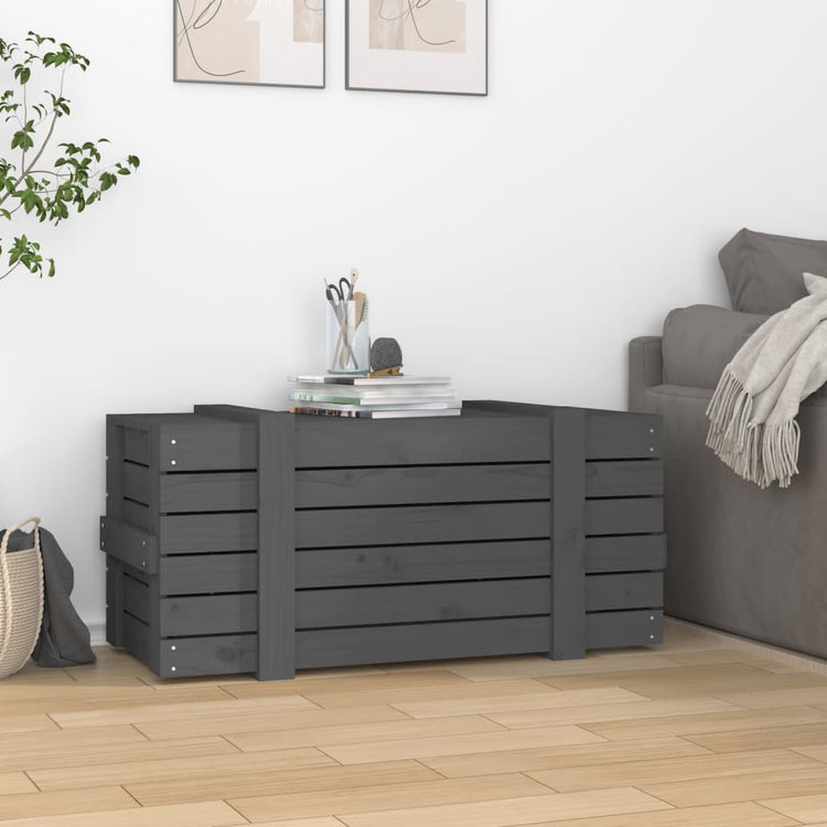 VIDAXL -Speicherbox 91x40.5x42 cm Festkiefergrau