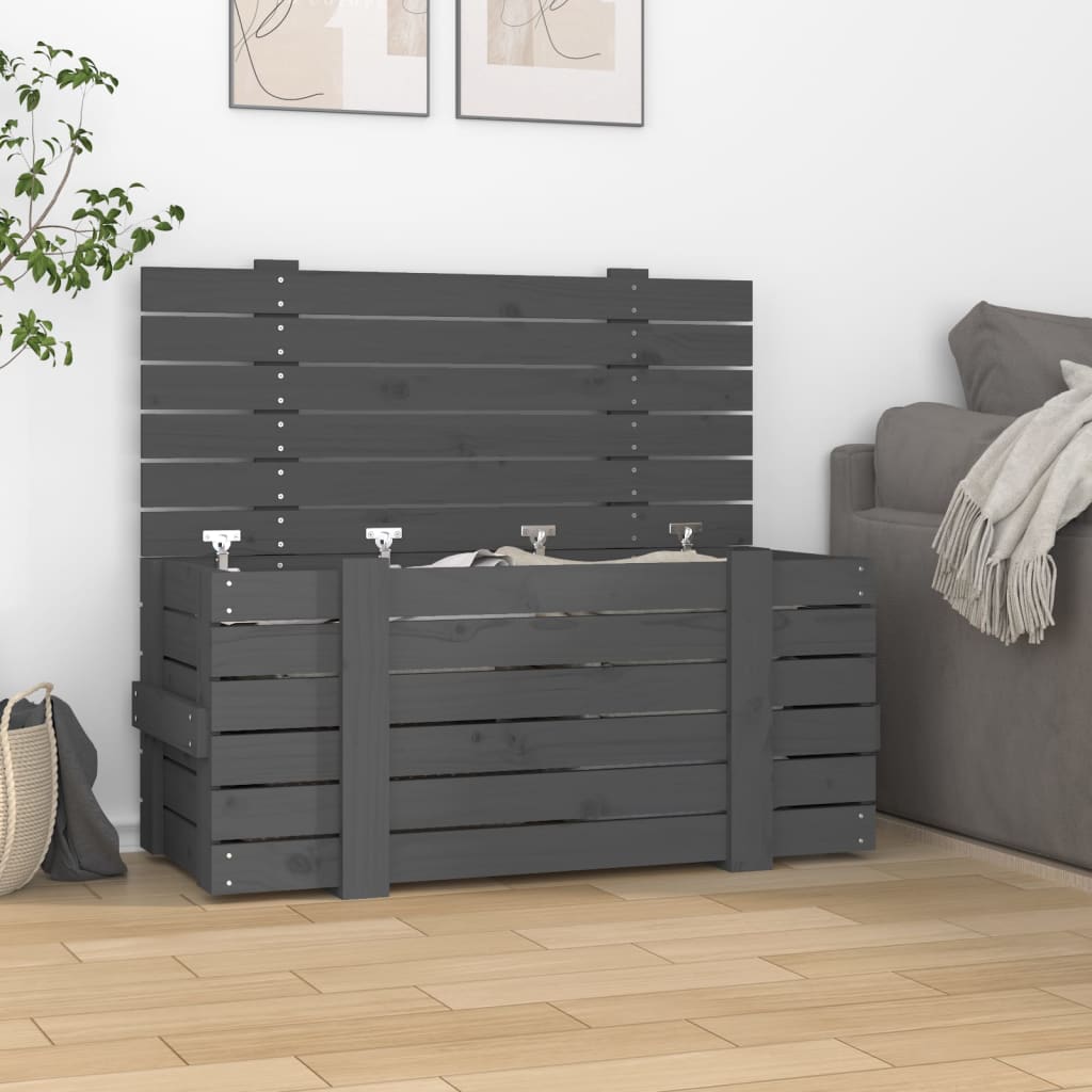 VIDAXL -Speicherbox 91x40.5x42 cm Festkiefergrau