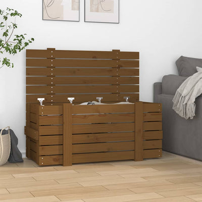 VIDAXL -Speicherbox 91x40.5x42 cm Festkiefer Honig braun