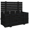 Vidaxl Storage Box 91x40.5x42 cm Festkiefer Holz schwarz