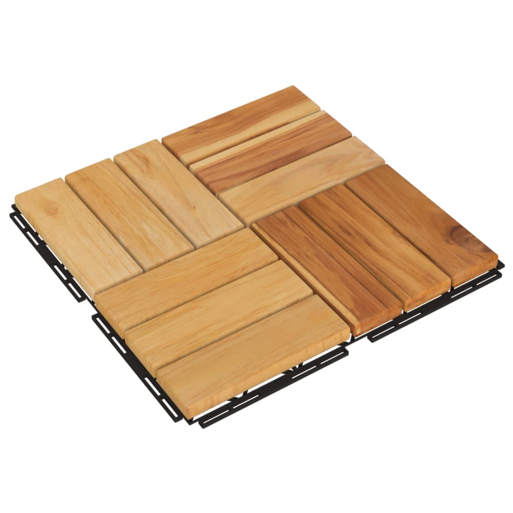 VIDAXL -Terrassenfliesen 10 Stcs 30 x 30 cm Festes Teakholzholz