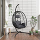 Vidaxl Hanging Stuhl mit Kissen Poly Rattan und Stahl Anthrazit -gelöscht