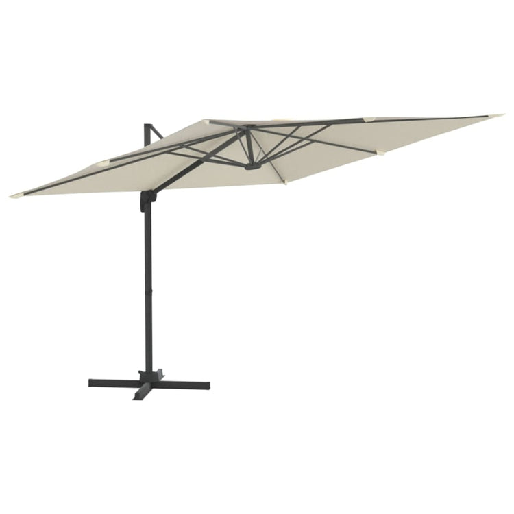 Vidaxl -schwimmendes Parasol mit Aluminiumpol 300x300 cm Sand weiß