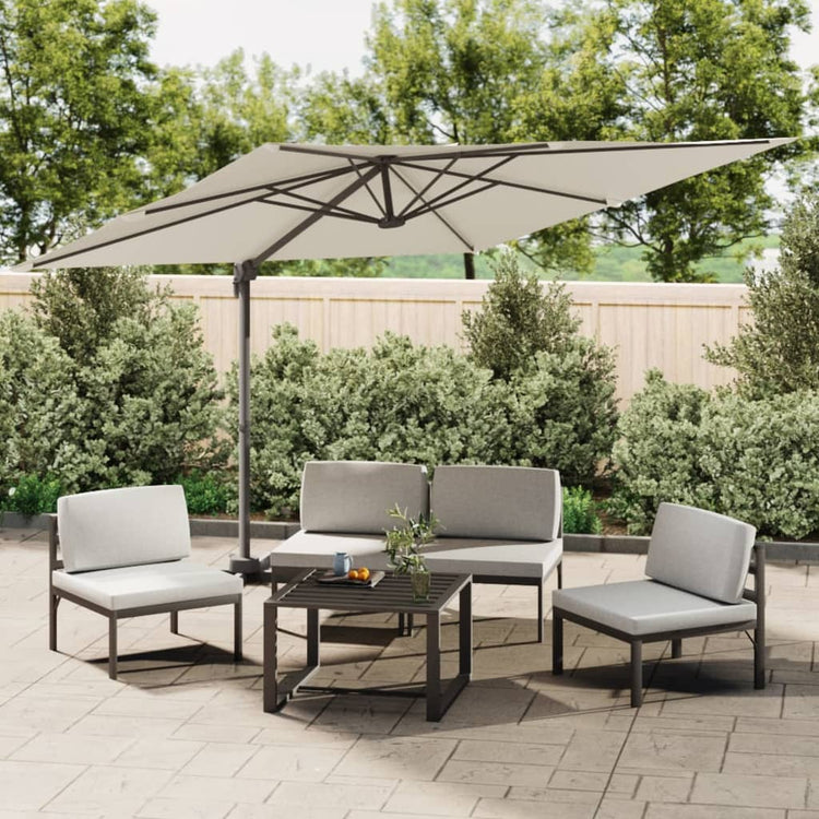 Vidaxl -schwimmendes Parasol mit Aluminiumpol 300x300 cm Sand weiß
