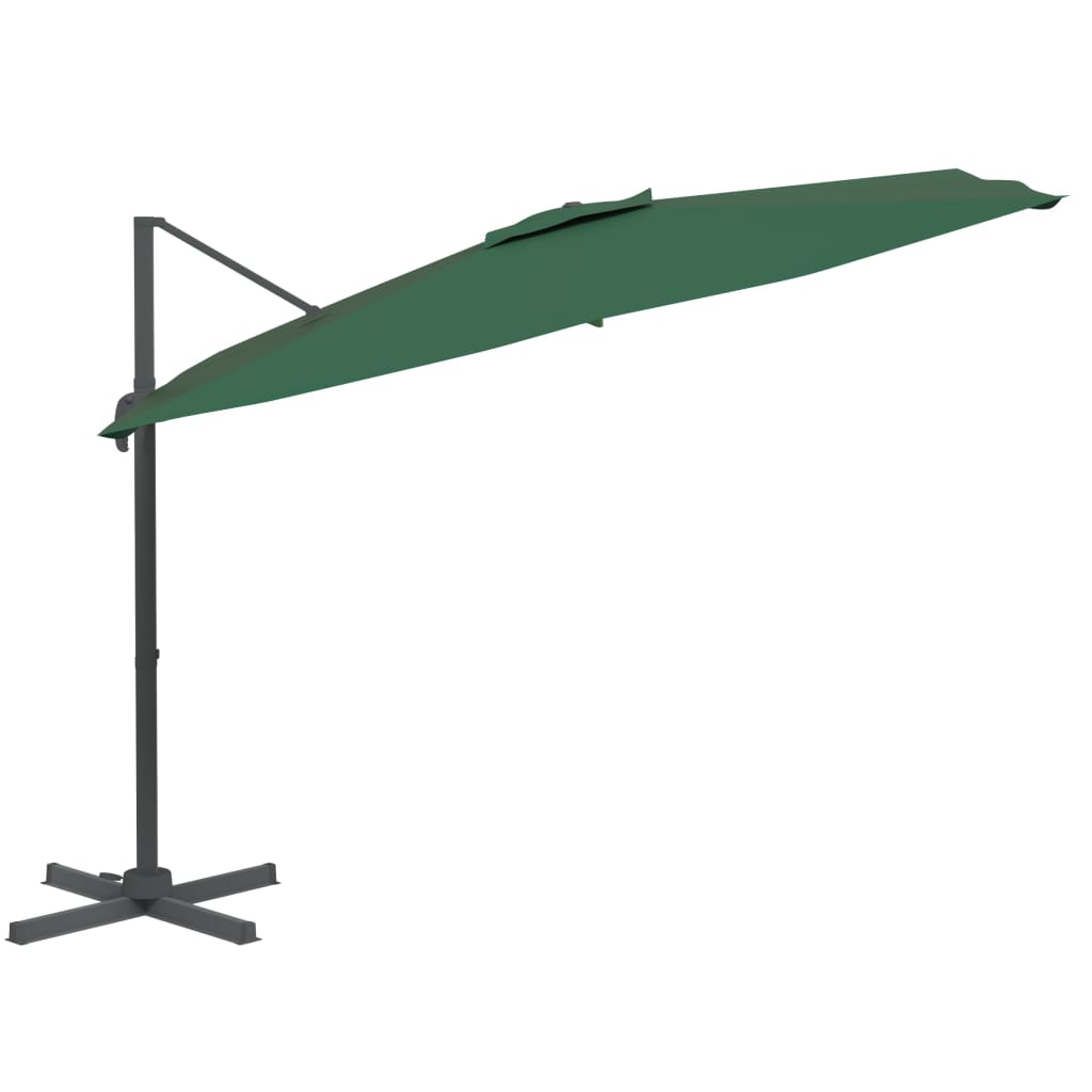 Vidaxl -schwimmendes Parasol mit Aluminiumpol 300x300 cm Grün