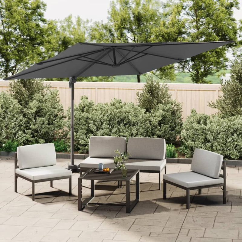 Vidaxl -schwimmendes Parasol mit Aluminiumpol 400x300 cm Anthrazitfarbe