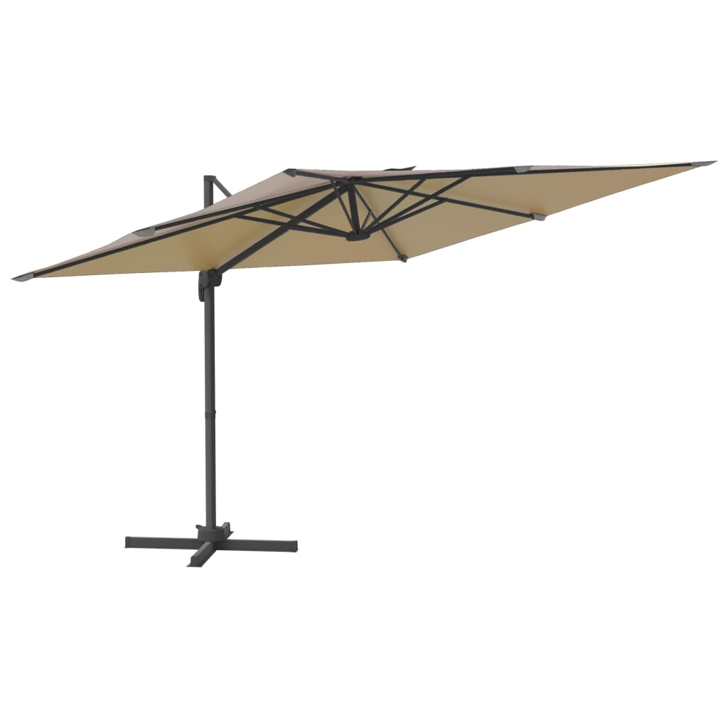 Vidaxl -schwimmendes Parasol mit Aluminiumpol 400x300 cm Taupe