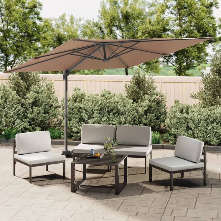 Vidaxl -schwimmendes Parasol mit Aluminiumpol 400x300 cm Taupe