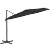 Vidaxl -schwimmendes Parasol mit Aluminiumpol 400x300 cm Schwarz
