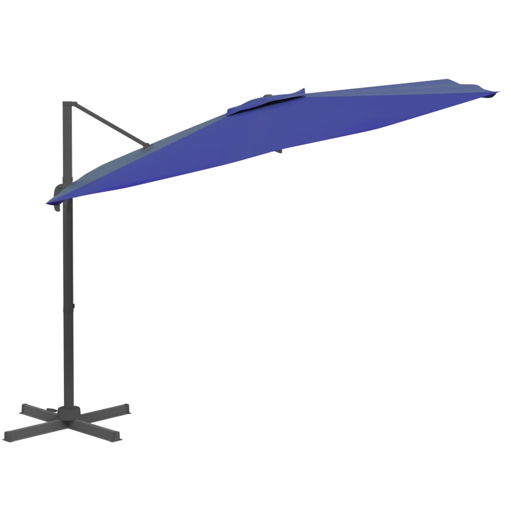 Vidaxl -schwimmendes Parasol mit Aluminiumpol 400x300 cm Azurblau